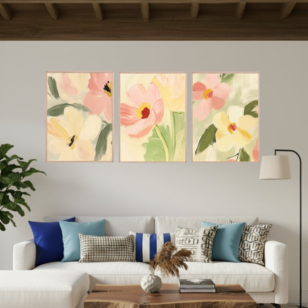 Set de 3 Abstracto Flores