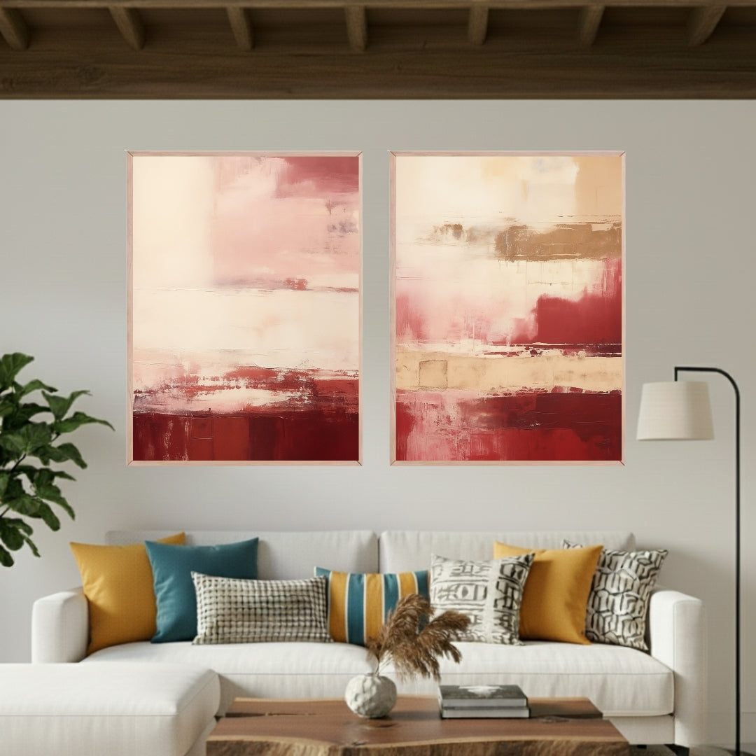Set de 2 Abstracto Rojo #3