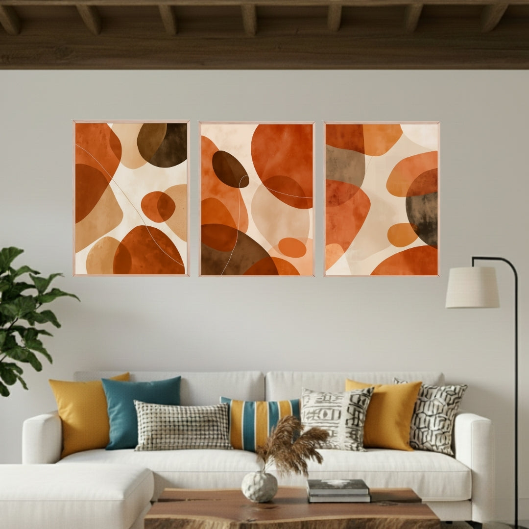 Set de 3 Abstracto Terracota #2