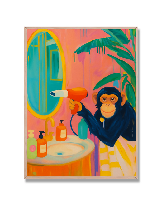 Mono en el baño