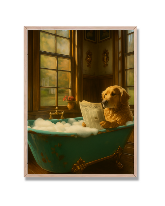 Golden en bañera