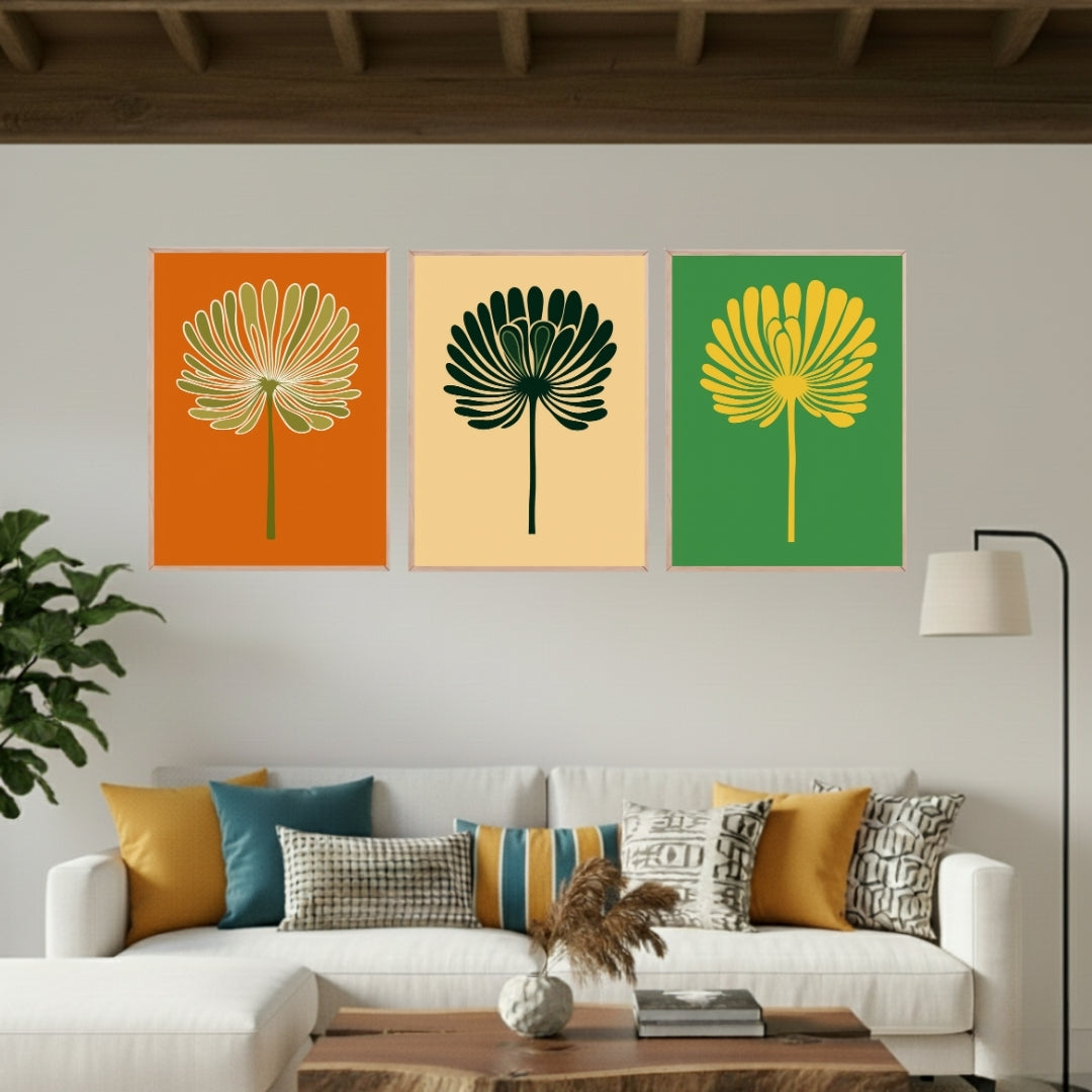 Set de 3 Palmas Mid-Century