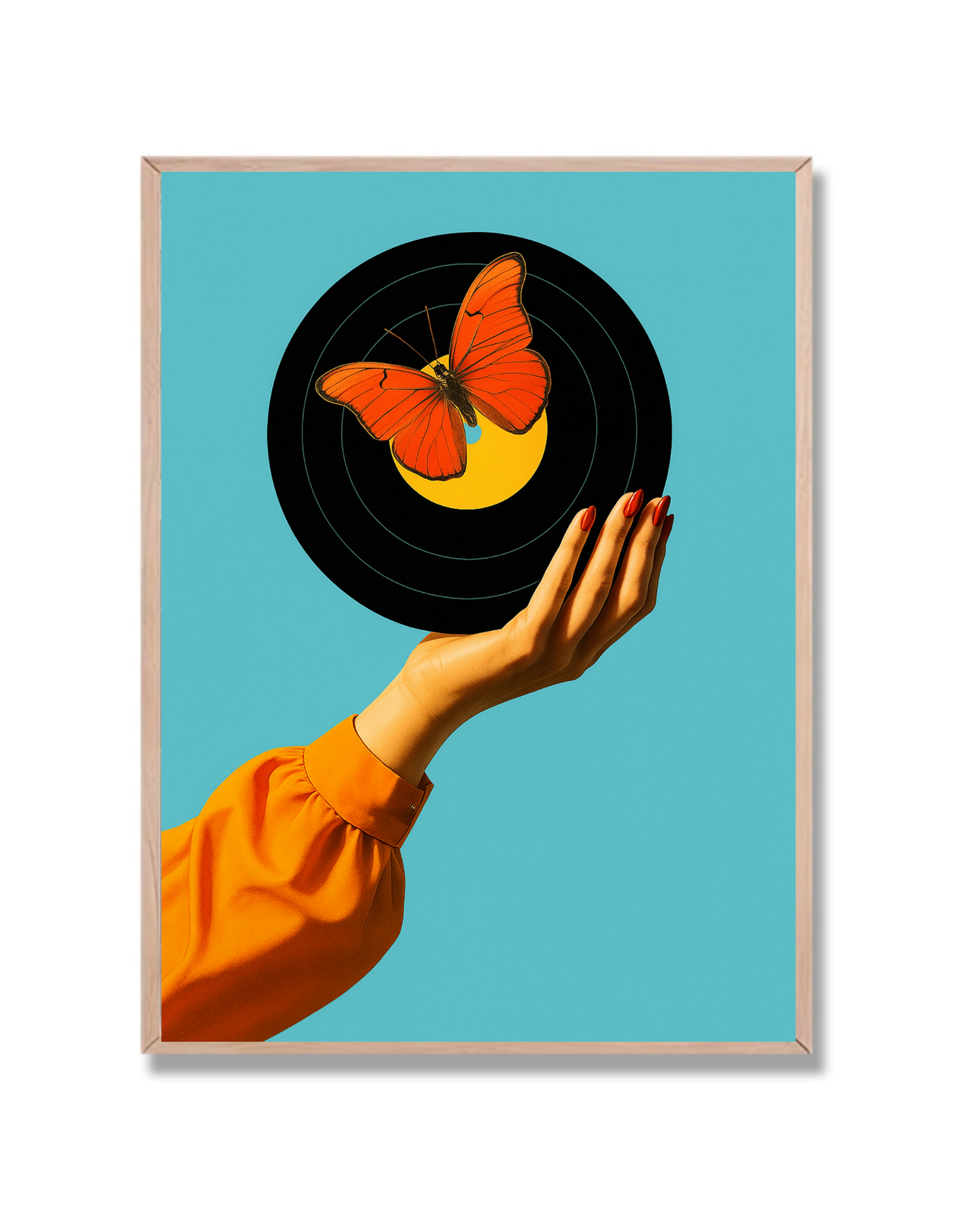 Disco y mariposa
