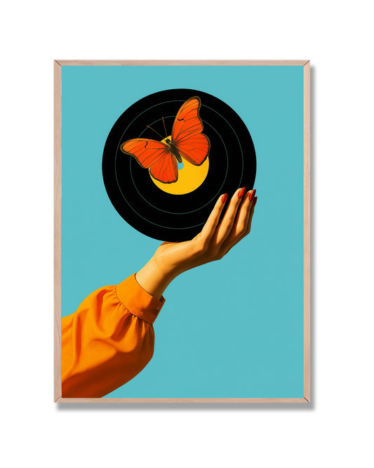 Disco y mariposa