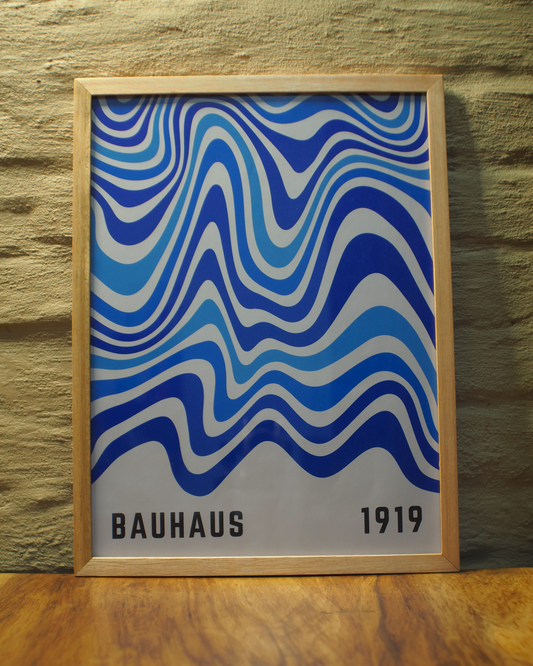 Bauhaus #9 - 40x30 cm - vidrio común - marco natural