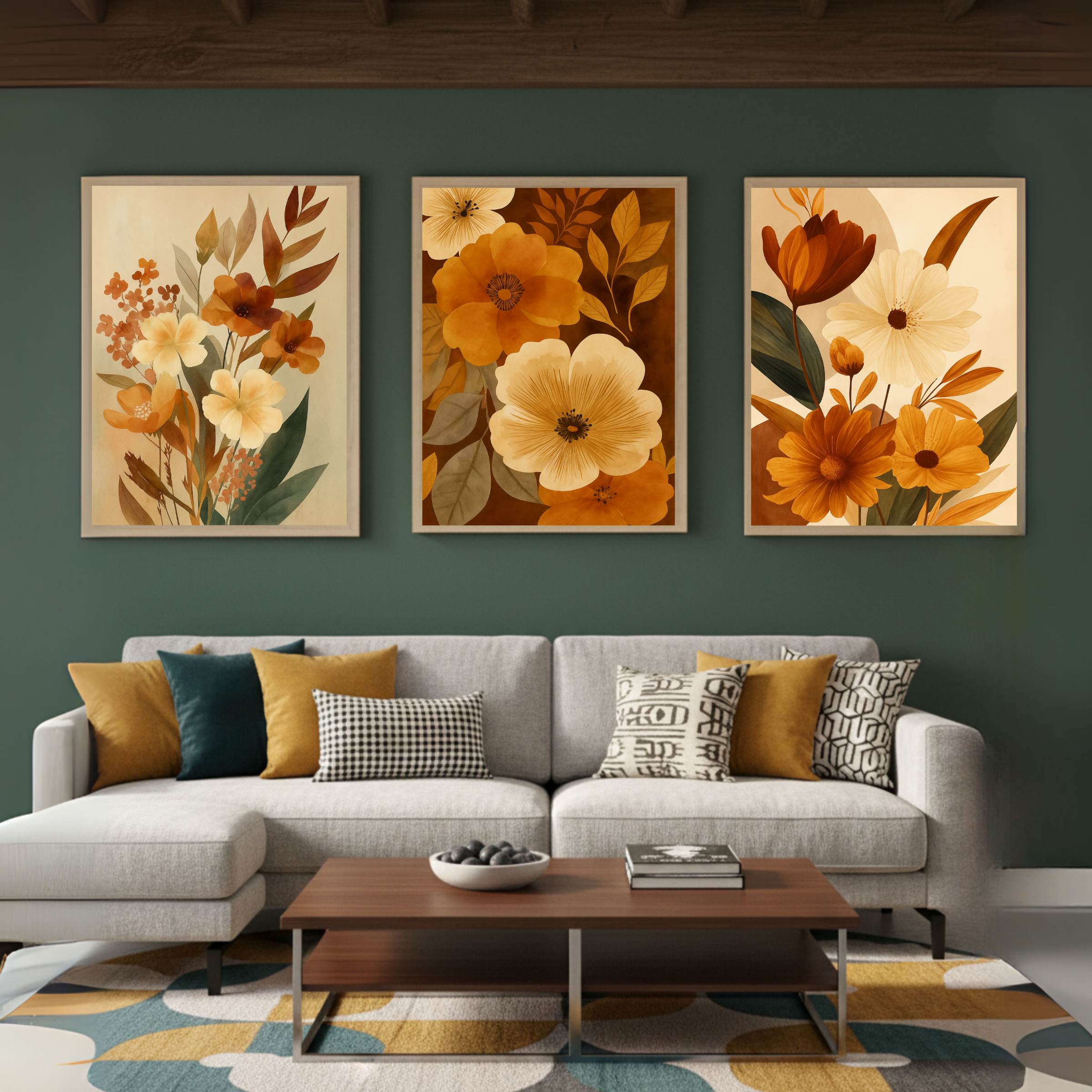 Set de 3 Flores cálido