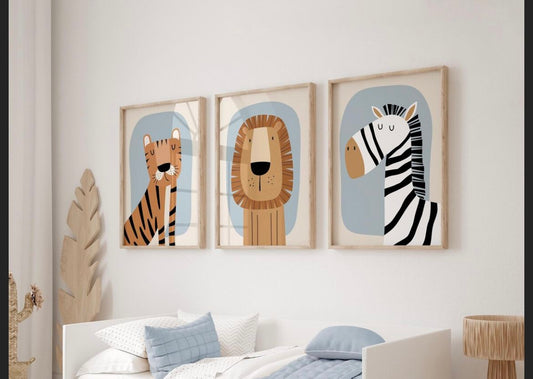 Set de 3 Animales Nordicos Azul