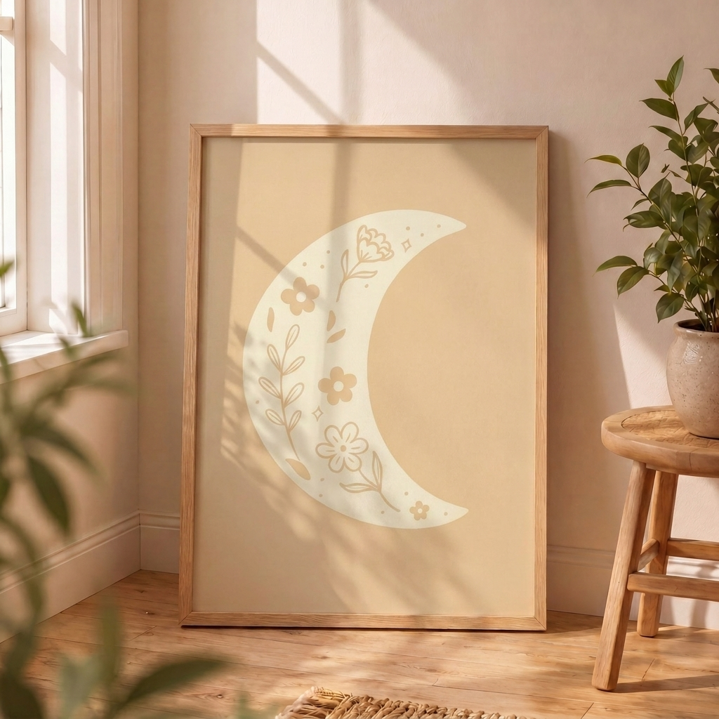 Media luna con flores