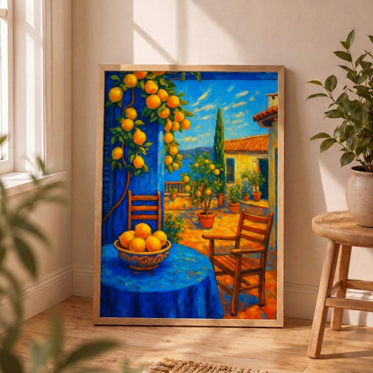 Patio mediterráneo con limones