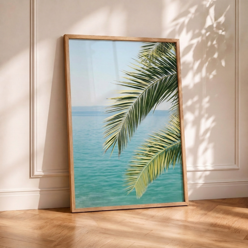 Palmera sobre mar