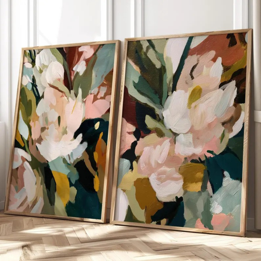 Set de 2 Flores al Óleo