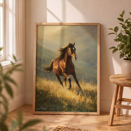 Caballo Galopando Montaña
