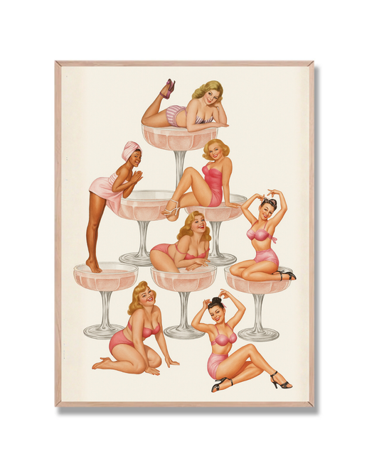 Mujeres vintage en copas