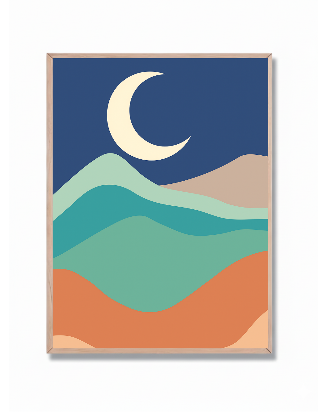 Luna y Montaña Abstracto
