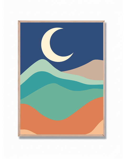 Luna y Montaña Abstracto #2
