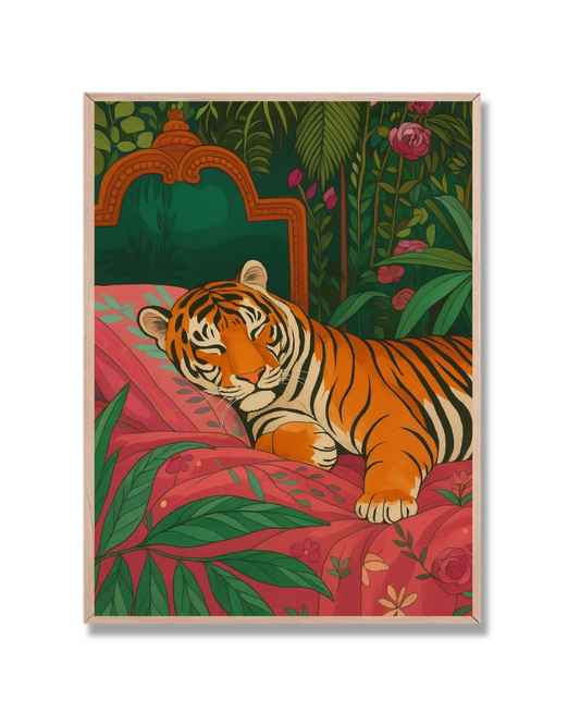 Tigre en la cama