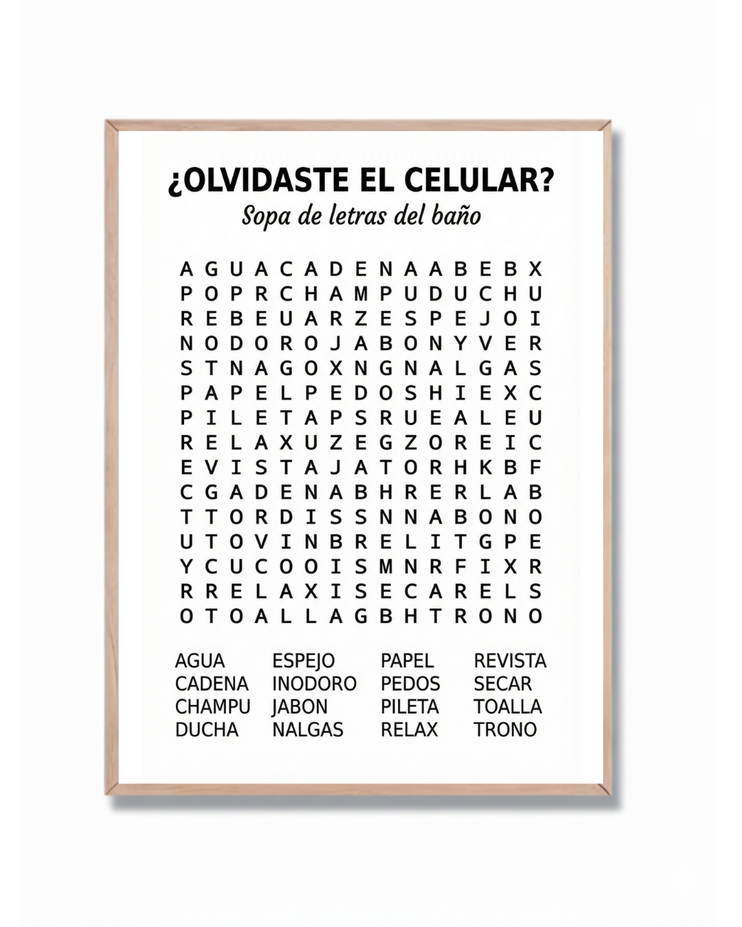 Sopa de Letras para Baño