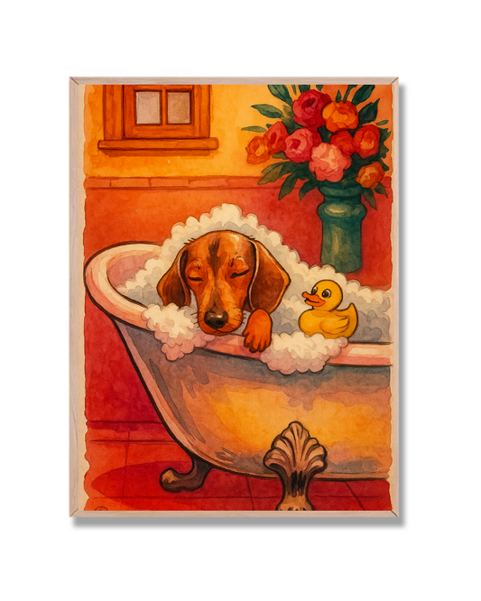 Perro en baño