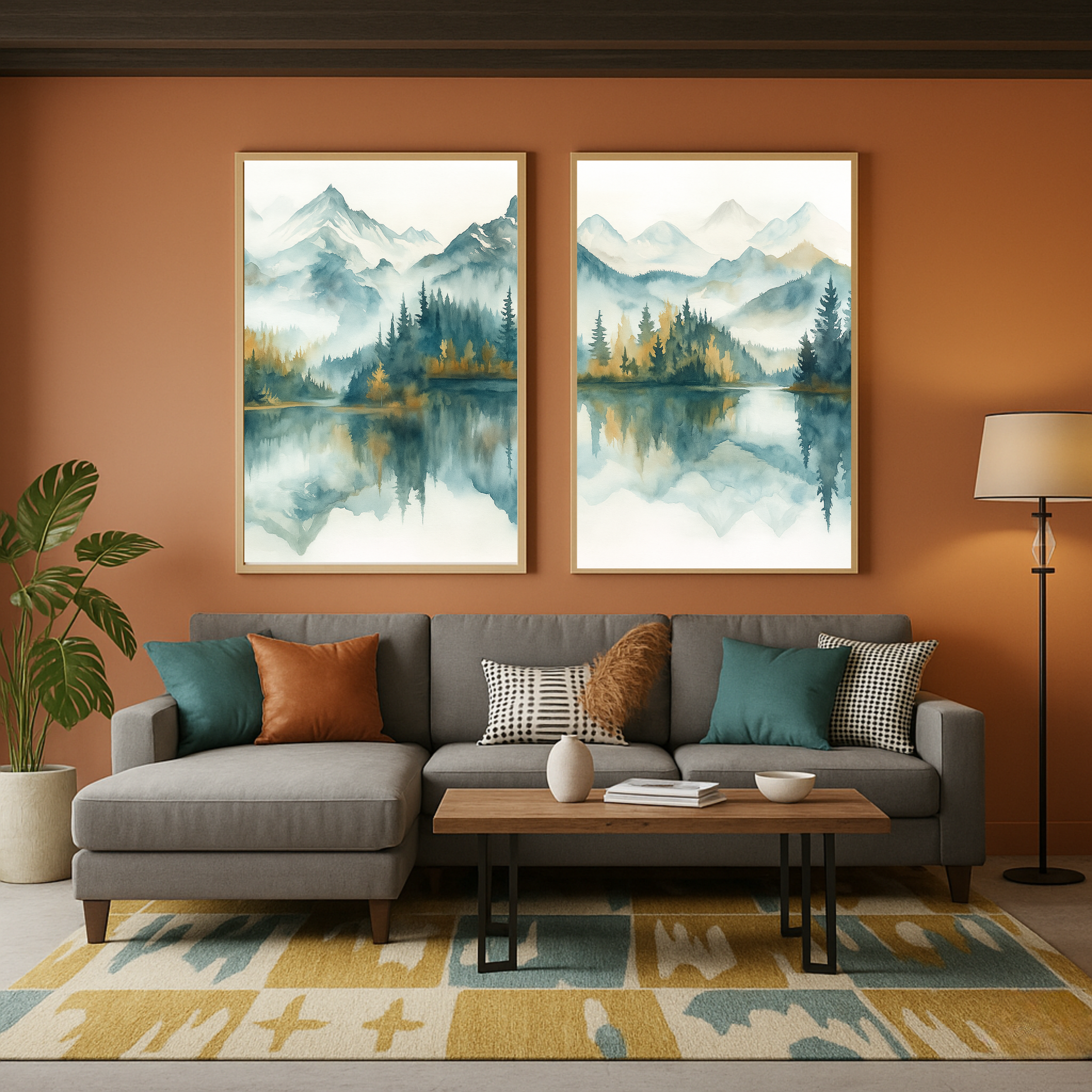 Set de 2 Lago y Montañas