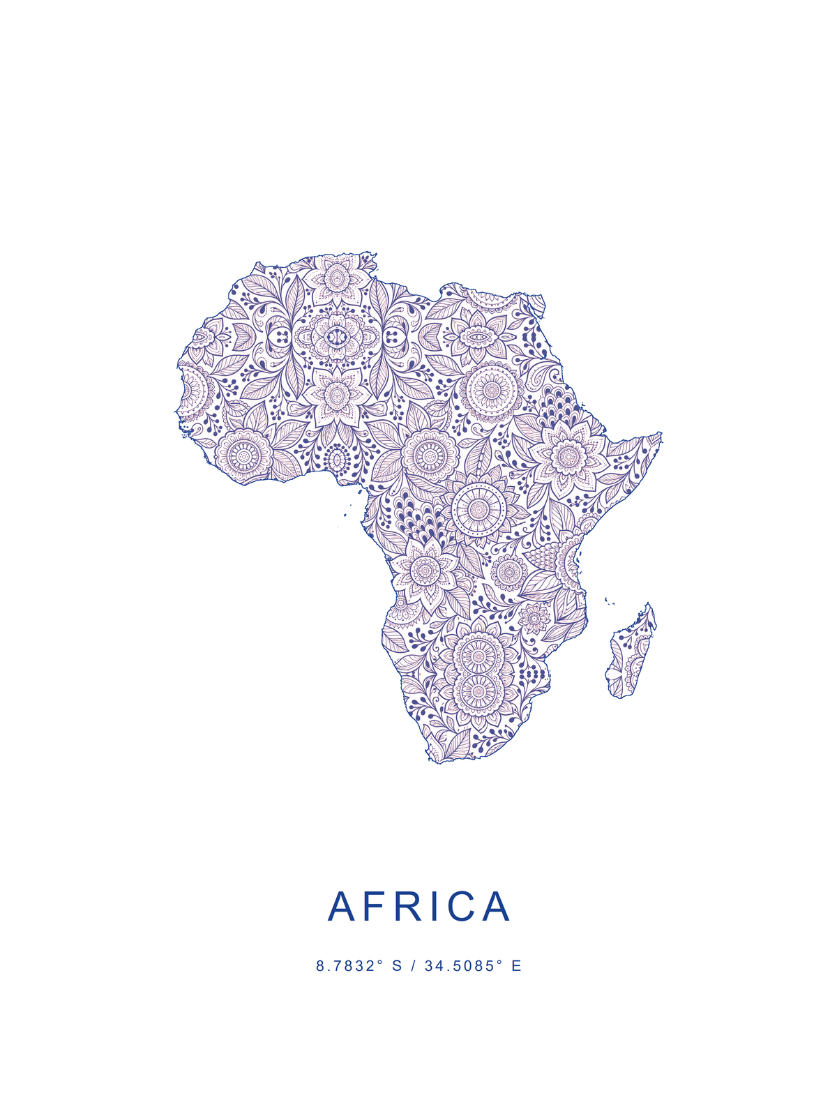África 3 — mapa decorativo 3:4