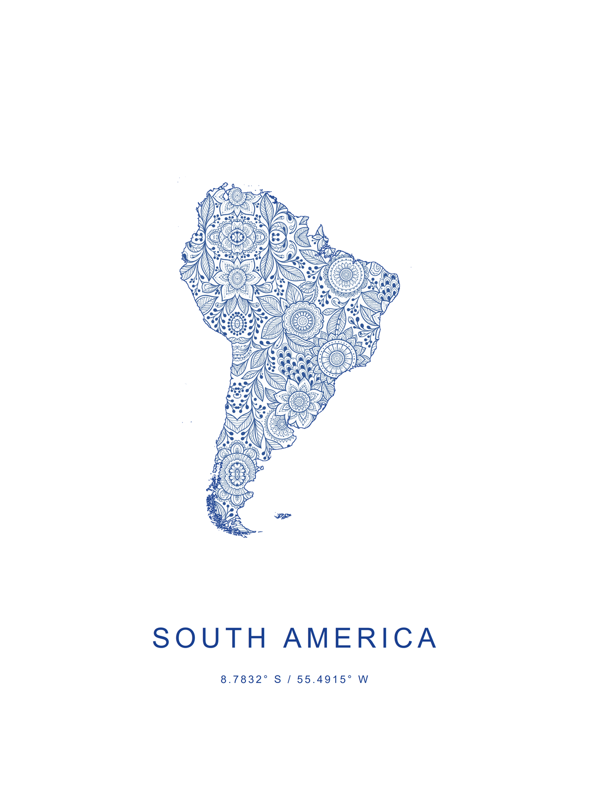 América del Sur 1 — mapa decorativo 3:4