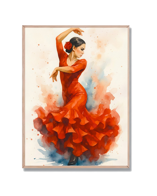 Bailadora Flamenca Acuarela