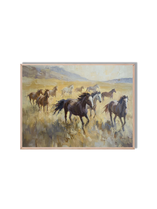 Caballos Corriendo Pradera