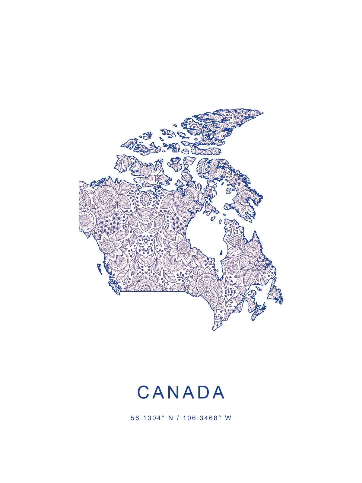 Canadá 1 — mapa decorativo 3:4