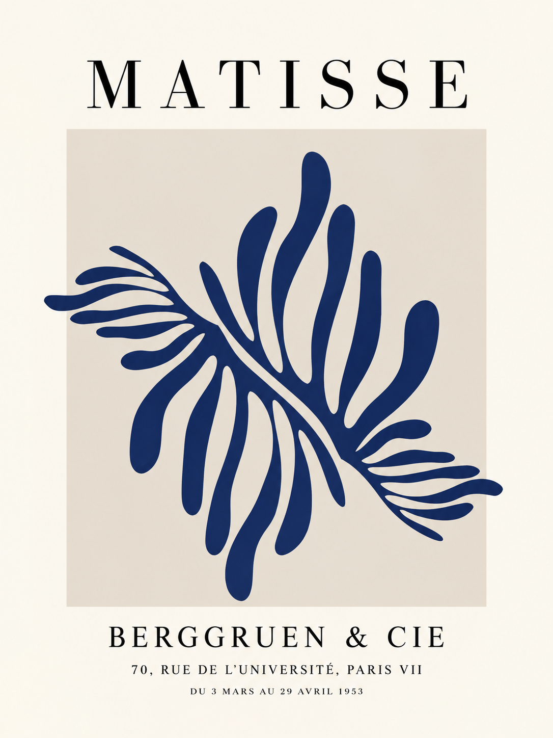 Panel 1 del set de 3 Matisse - Ramas azules