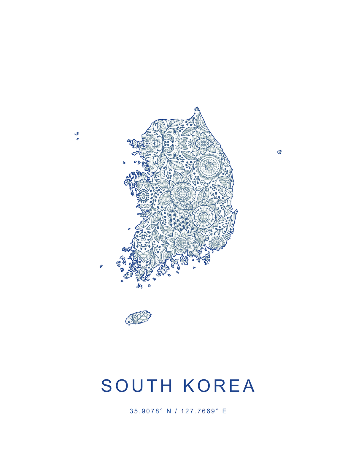 Corea del Sur 2 — mapa decorativo 3:4