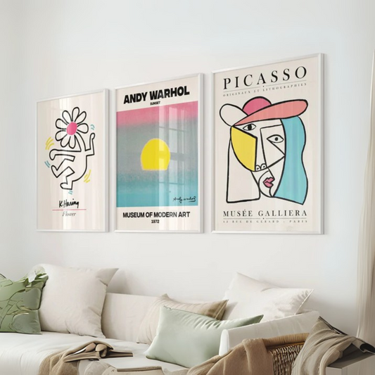 Set de 3 Warhol, Picasso y Haring