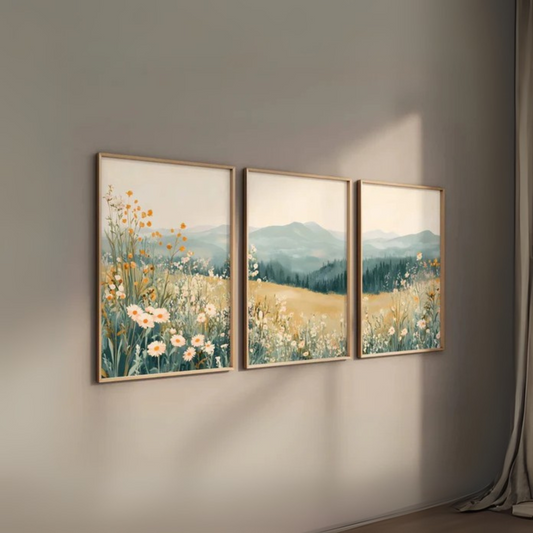 Set de 3 Flores y Montaña