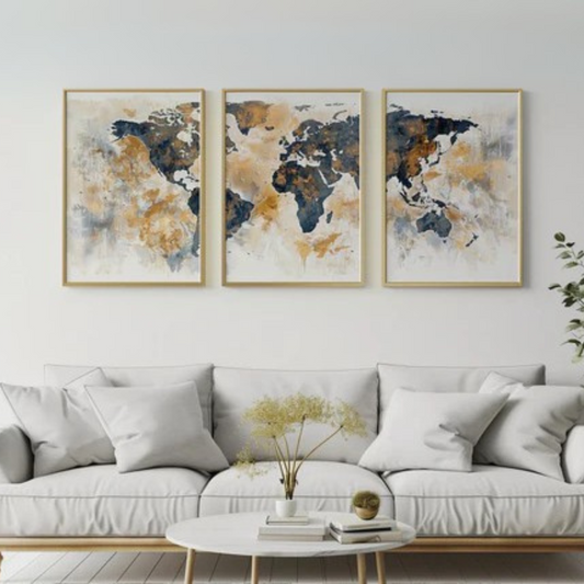 Set de 3 Mapamundi Art