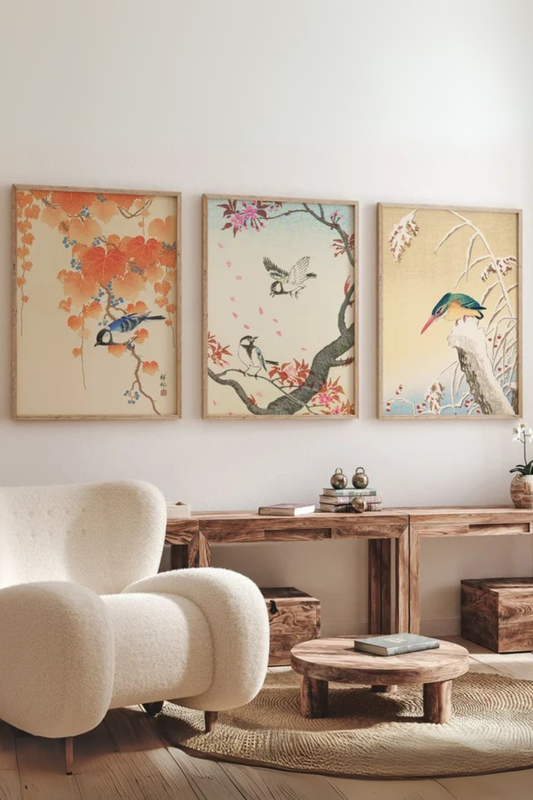 Set de 3 Pájaros Japonés