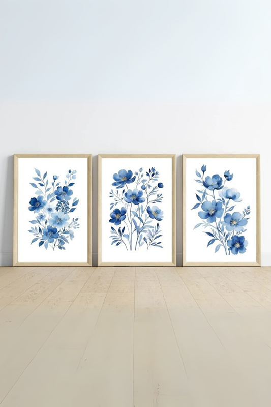 Set de 3 Flores Azules