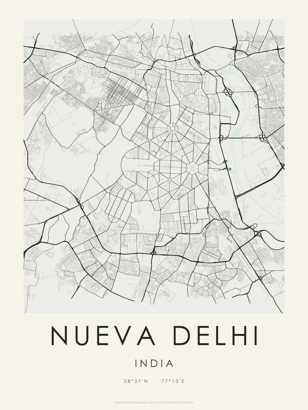 Nueva Delhi 1 — mapa artístico 3:4