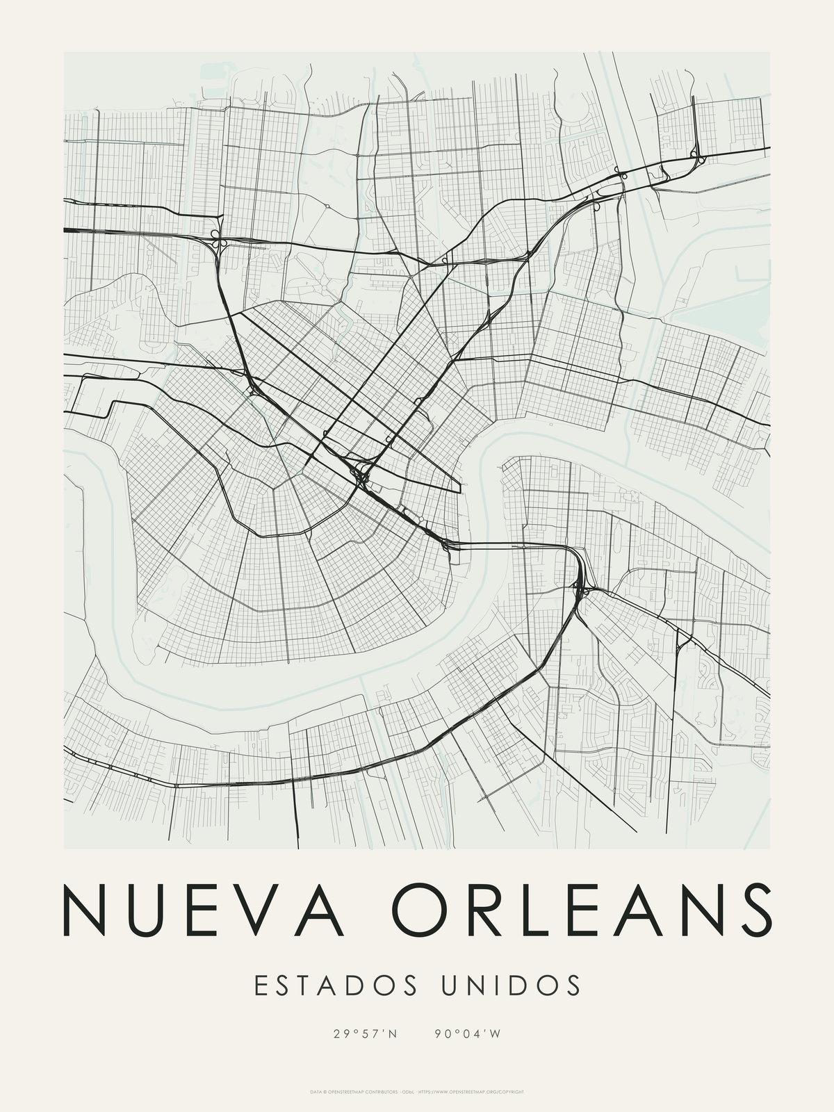 Nueva Orleans 1 — mapa artístico 3:4