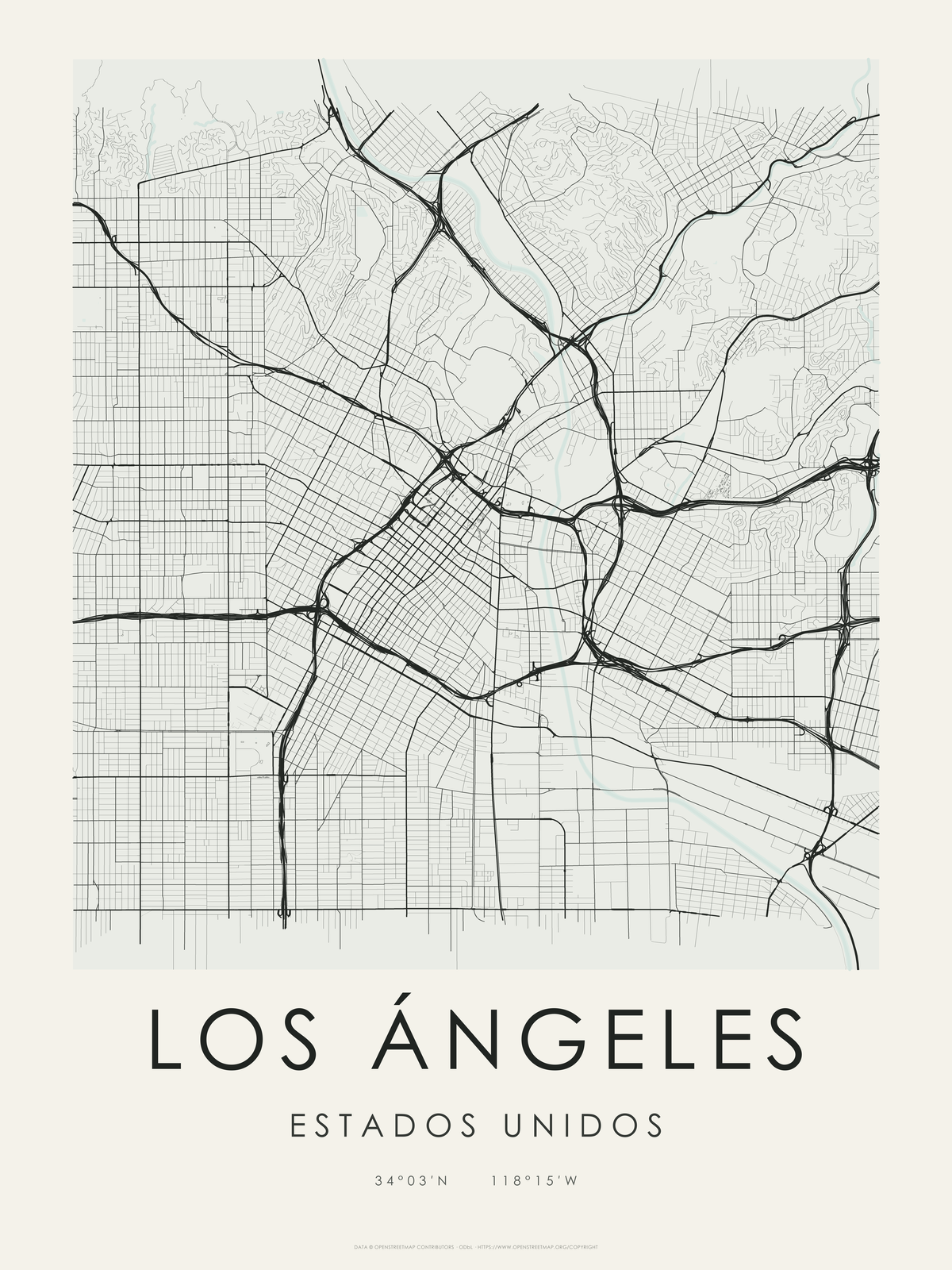 Los Ángeles 1 — mapa artístico 3:4
