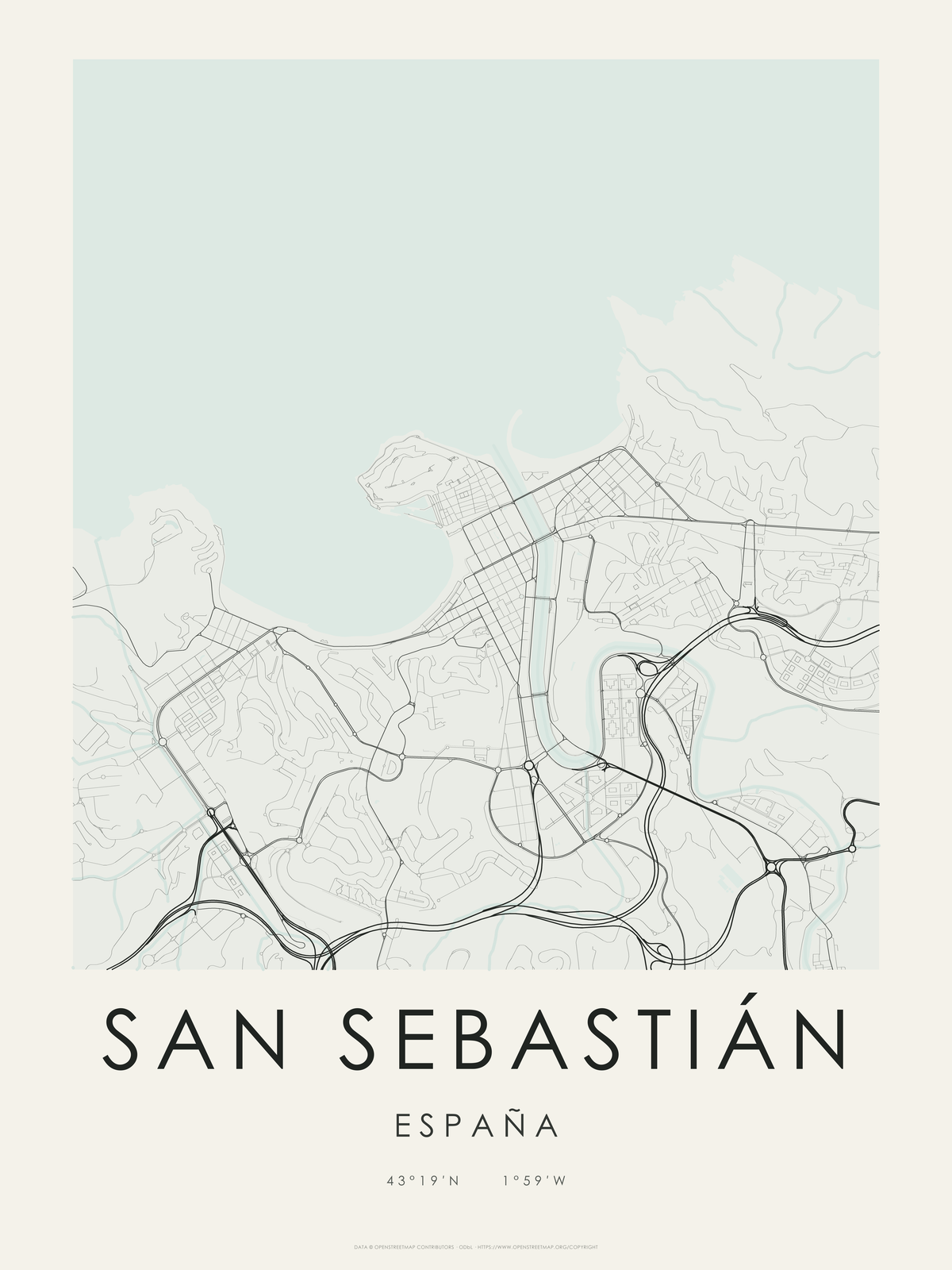 San Sebastián 1 — mapa urbano 3:4
