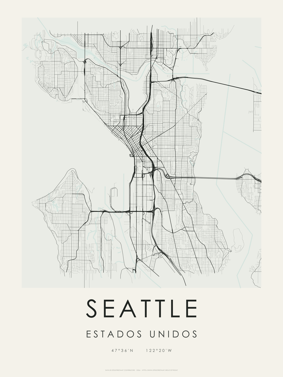 Seattle 1 — mapa artístico 3:4