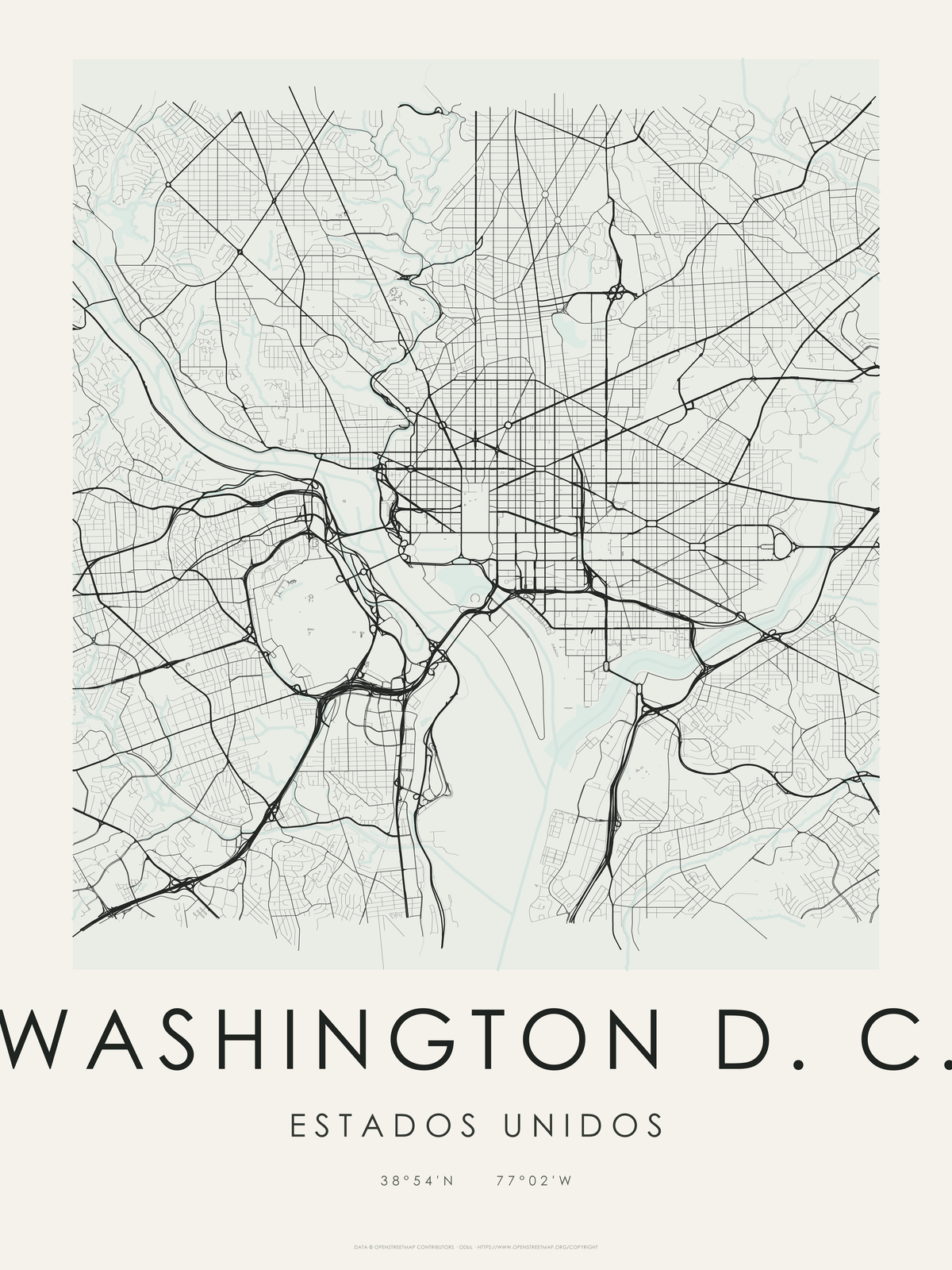 Washington D. C. 1 — mapa artístico 3:4