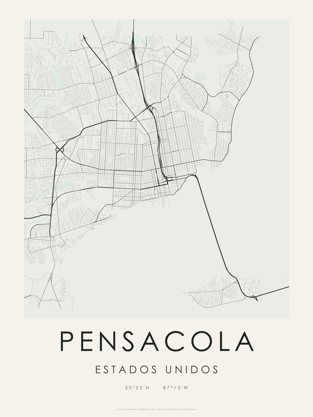 Pensacola 1 — mapa artístico 3:4