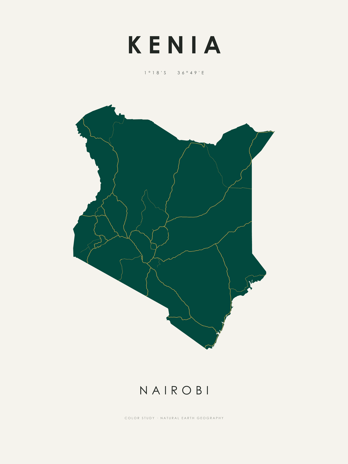 Kenia 1 — mapa artístico 3:4