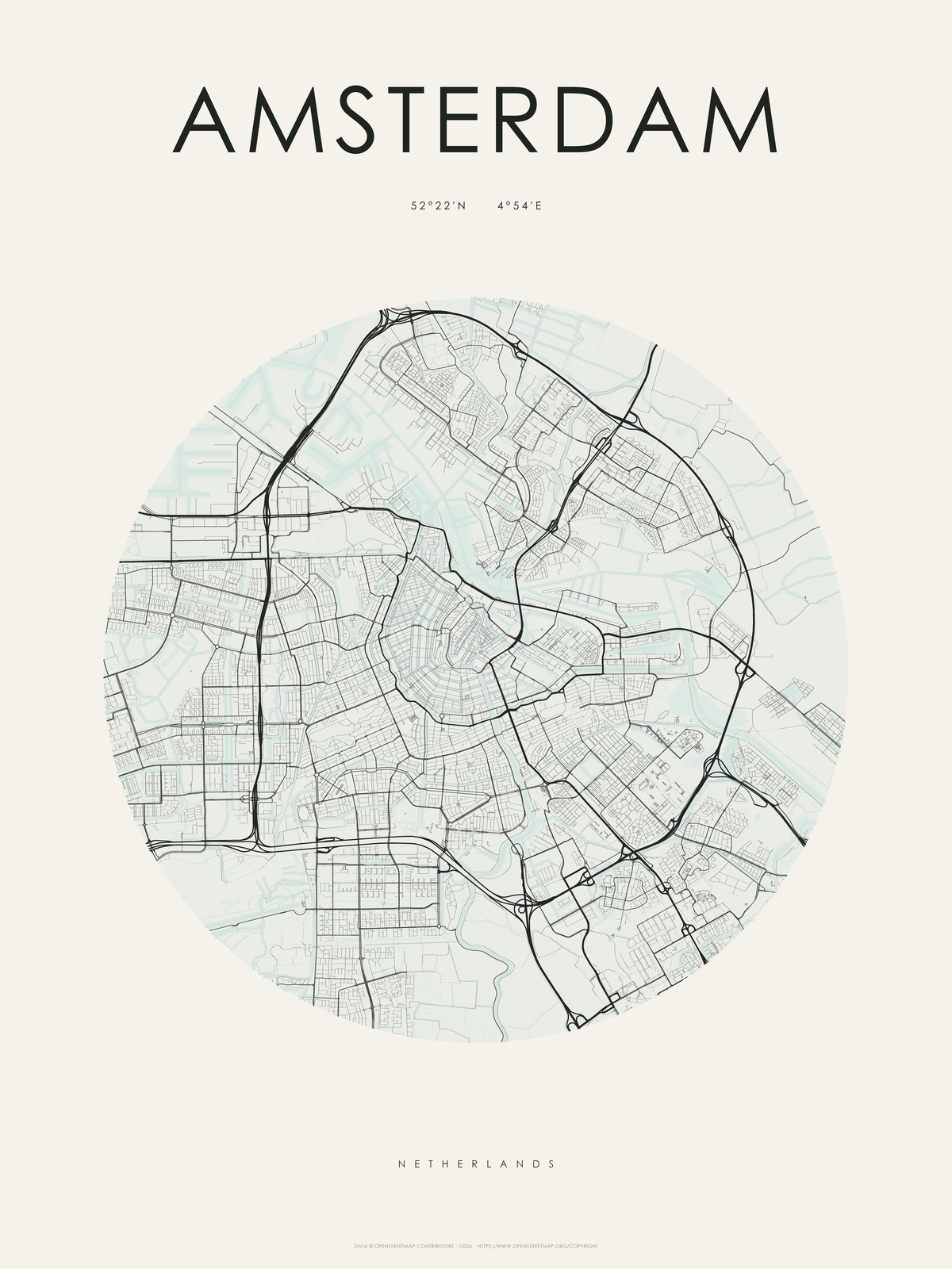 Ámsterdam 3 — mapa artístico 3:4
