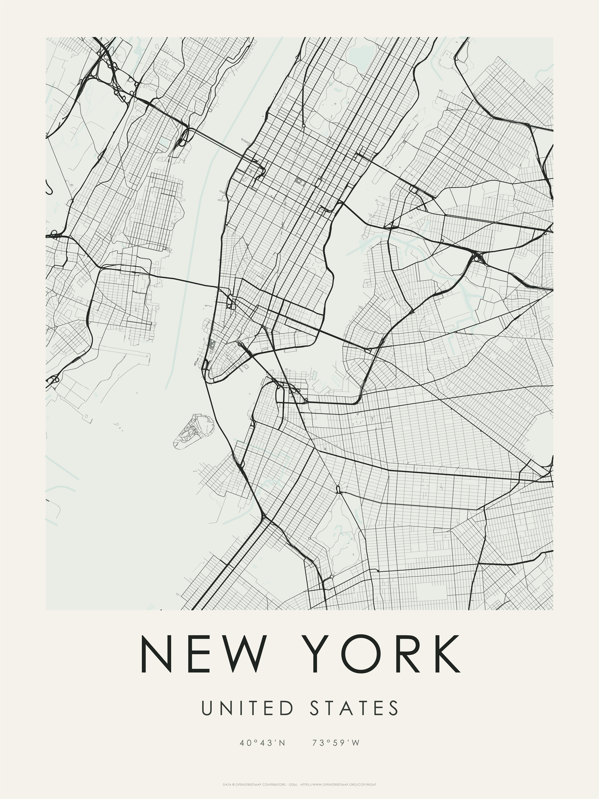 Nueva York 2 — mapa artístico 3:4