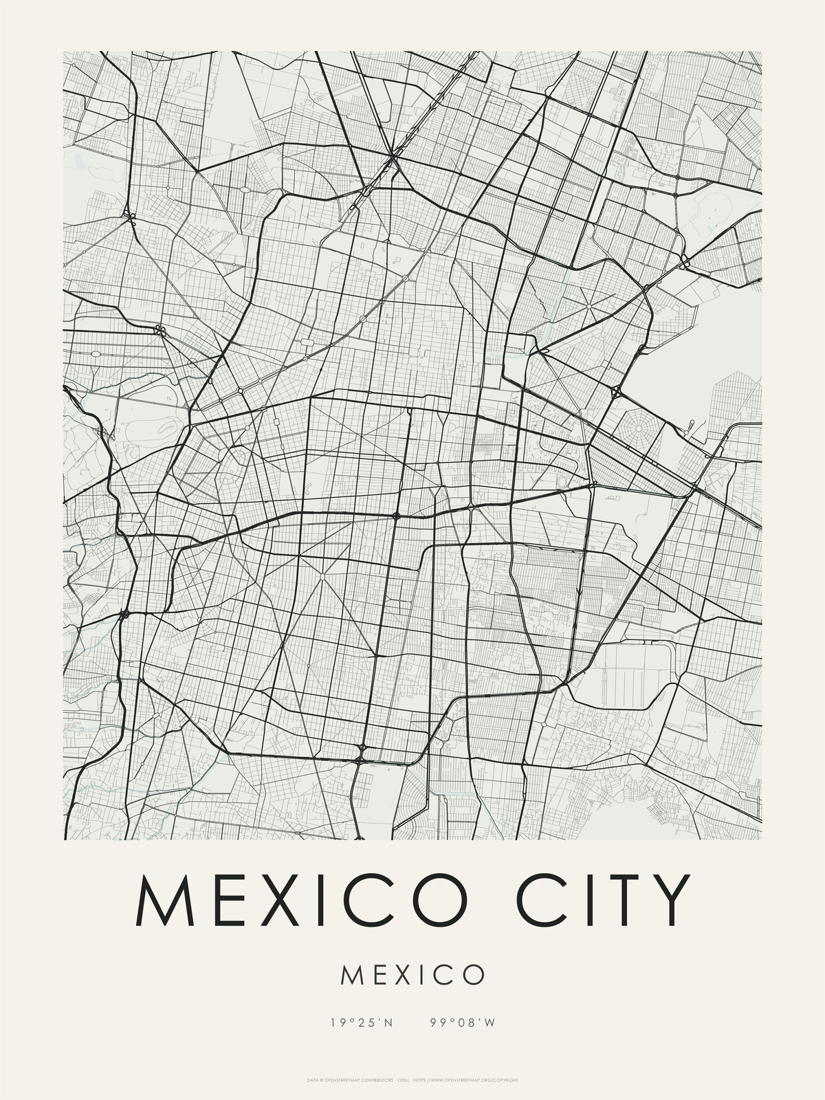 Ciudad de México 2 — mapa artístico 3:4