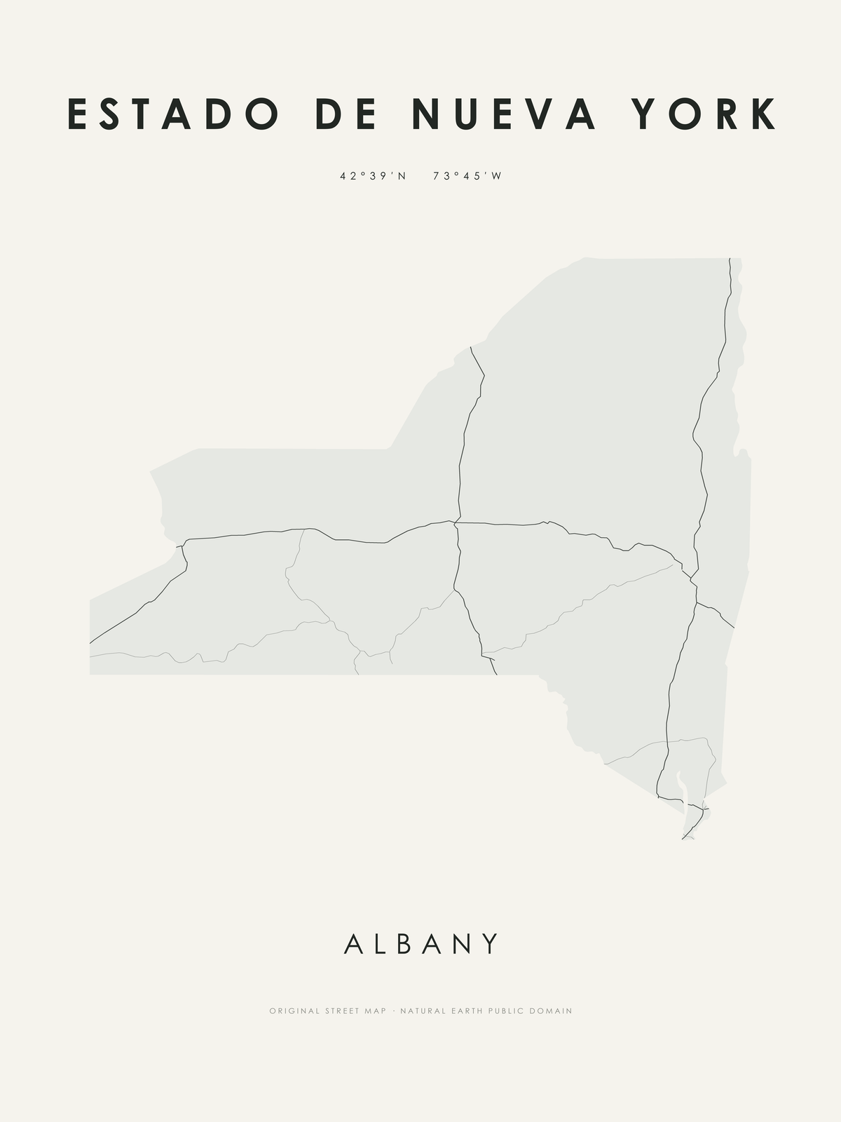 Estado de Nueva York 1 — mapa artístico 3:4