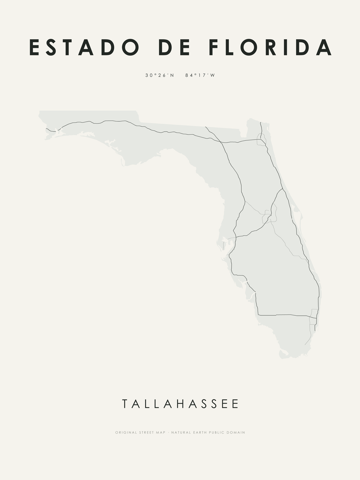Estado de Florida 1 — mapa artístico 3:4