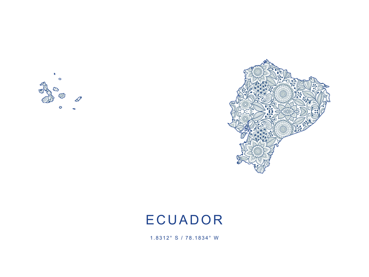 Ecuador 1 — mapa decorativo 3:4
