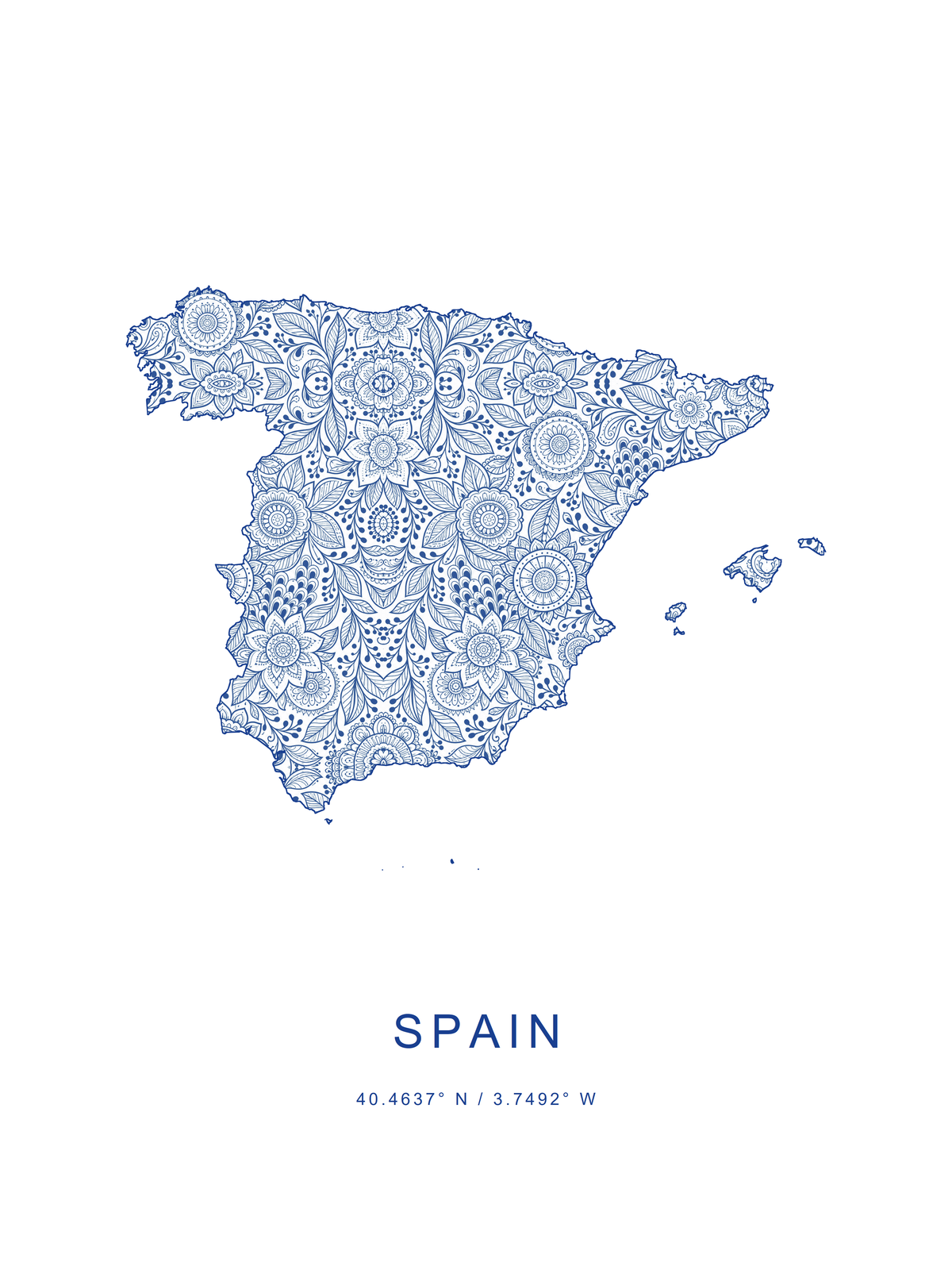 España 4 — mapa decorativo 3:4